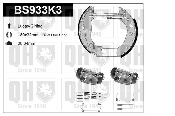 QUINTON HAZELL Bremžu loku komplekts BS933K3
